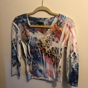 Fun vibrant long sleeve top